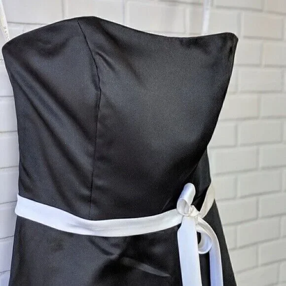 Alexia II black and white strapless Knee Length Formal dress Women's 10 - Picture 2 of 4